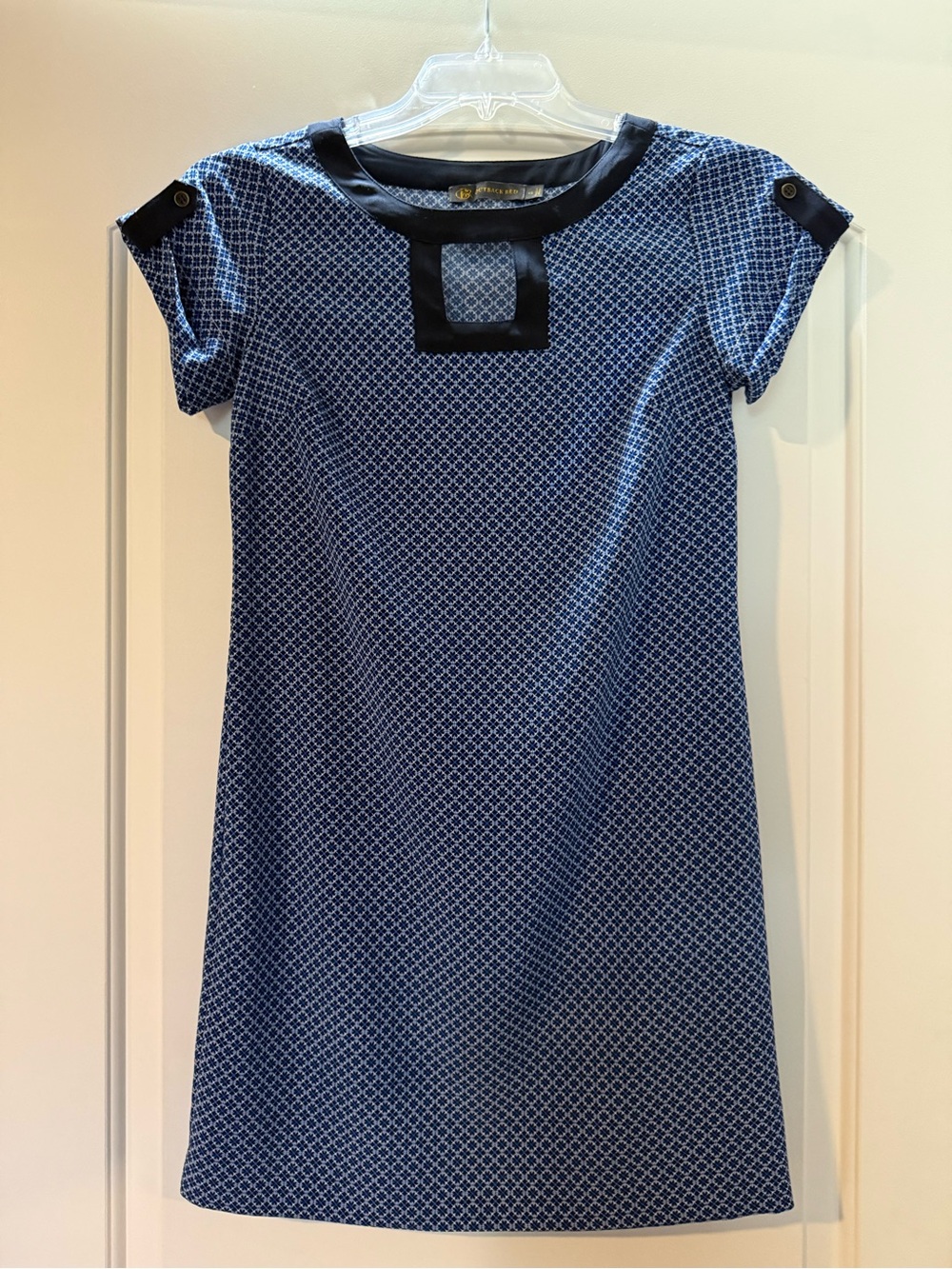 Outback Red Navy Geometric Mini Dress with Square Keyhole
